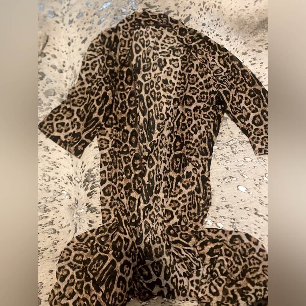 Leopard floor length cover up